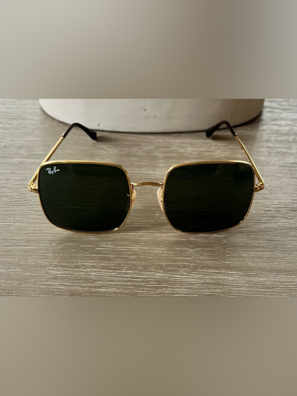 Ray-Ban Sunglasses RB1971 Square Reverse 9147/31 54/9 Women's Gold/ G-15 Green - Picture 7 of 16